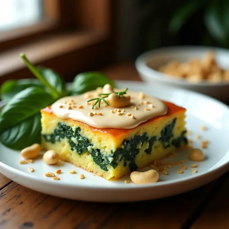 Pastel de Papa y Espinacas con Crema de Anacardos: Receta Argentina Vegana y Sin Lactosa