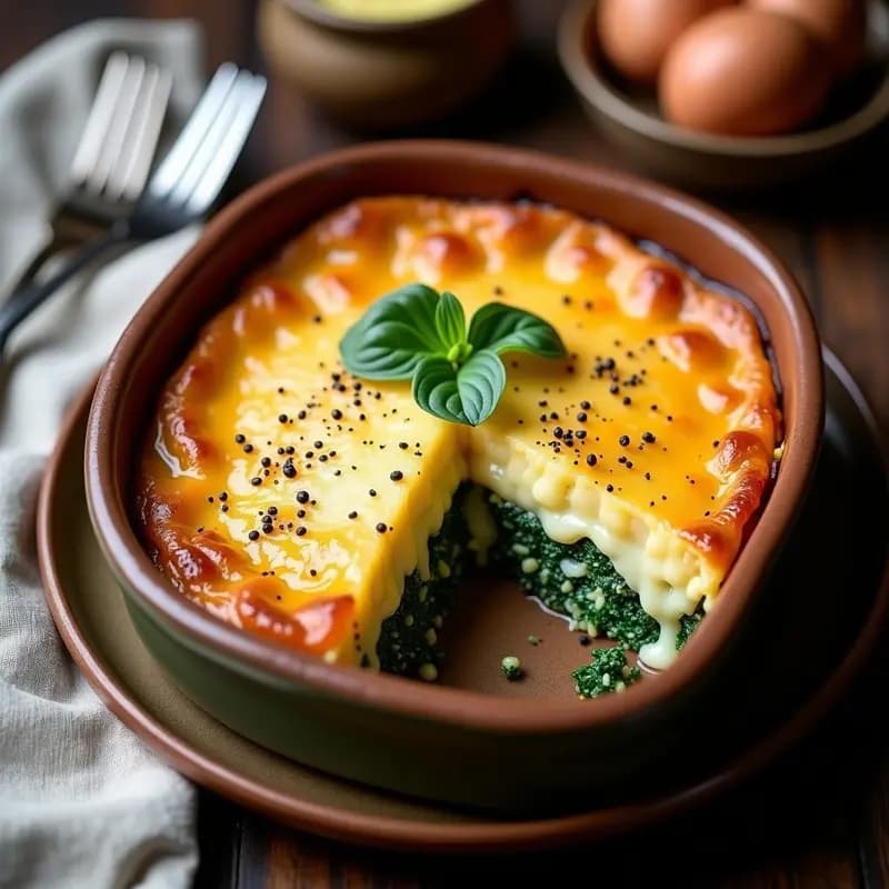 Pastel de Papa y Espinacas: Receta Argentina Sin Gluten con Bechamel de Avena y Queso Tybo