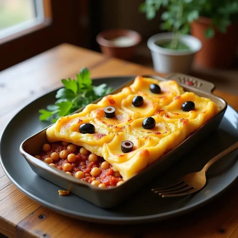 Pastel de Papa Chileno con Relleno de Garbanzos: Comfort Food Vegano y Sin Lácteos