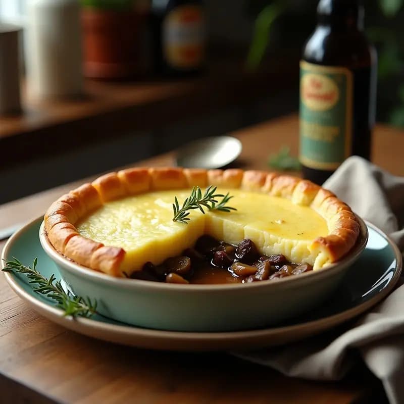 Pastel de Papa Irlandés con Guiso de Hongos Portobello: Receta Vegana y Reconfortante