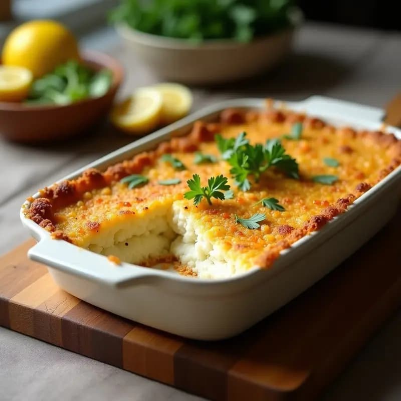 Pastel de Papa y Merluza con Costra de Pan Molido: Receta Argentina Keto y Sin Harina