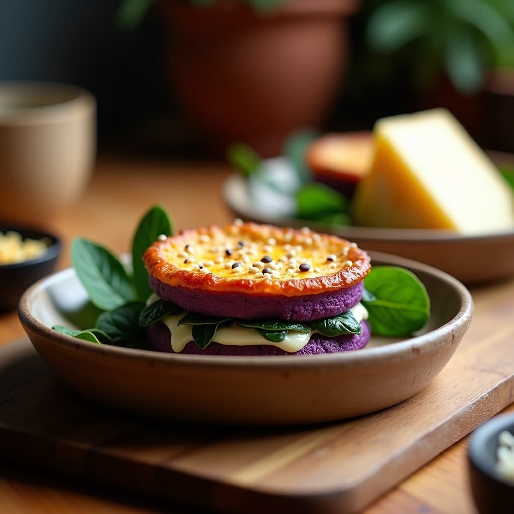 Pastel de Papa Morada con Relleno de Espinacas y Queso Brie: Receta Argentina en Airfryer