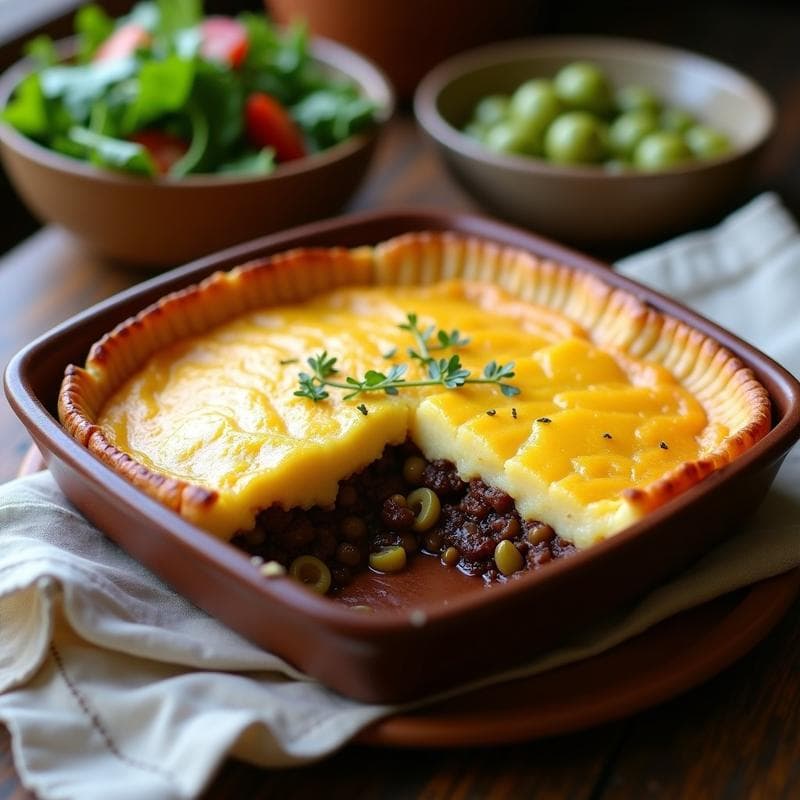 Pastel de Papa con Relleno de Picadillo de Soja: Receta Vegana y Reconfortante en Horno