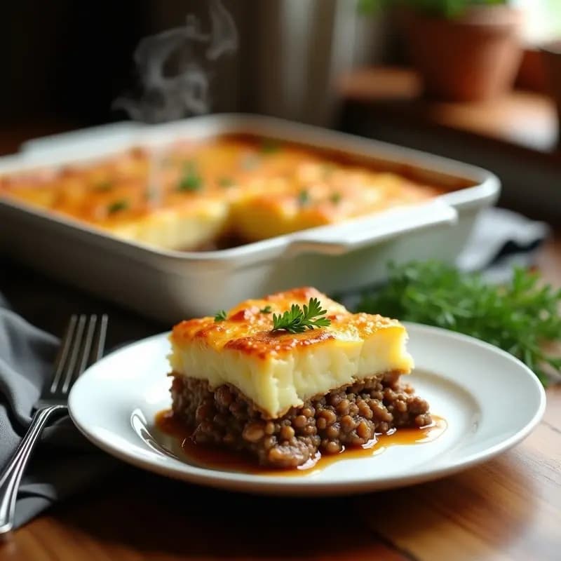 Pastel de Papa Polaco con Carne y Salsa de Champiñones: Receta Reconfortante en Horno