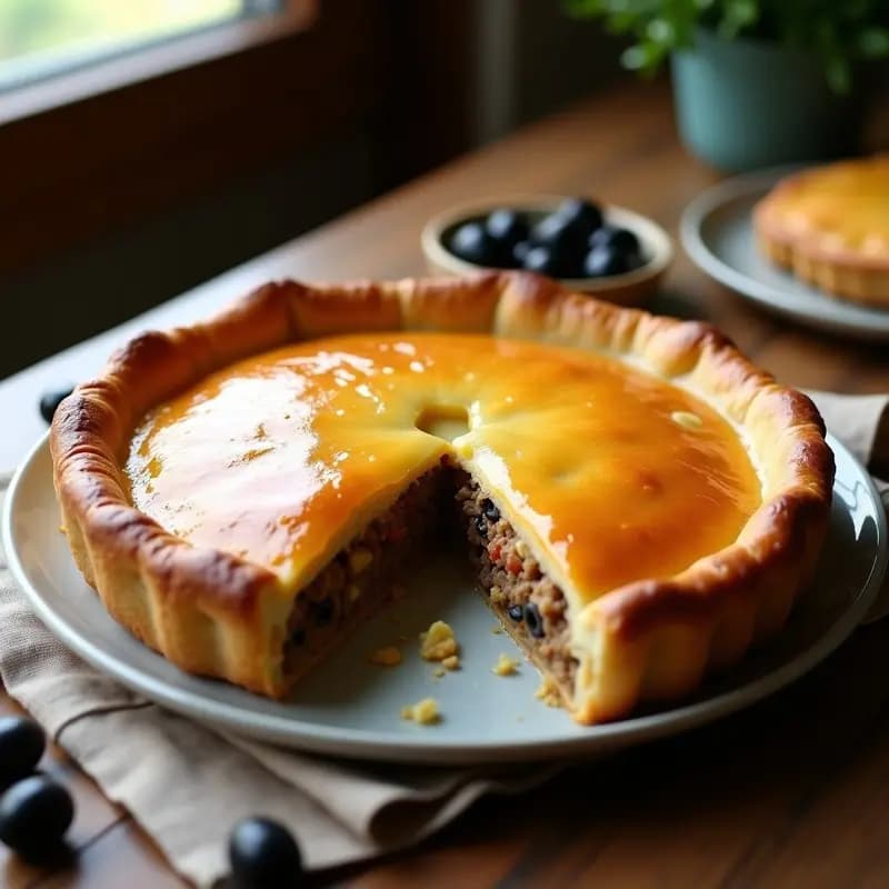Pastel de Pascuas Chileno: Empanada de Pino con Huevo Duro y Aceitunas en Horno