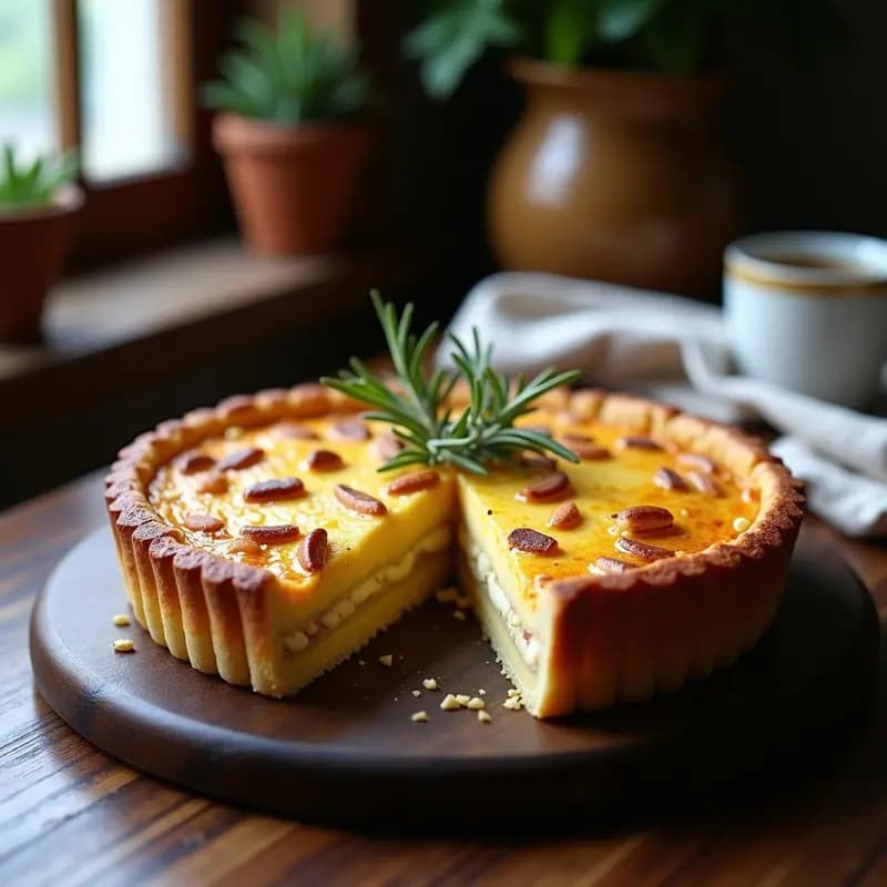 Pastel de Pastinaca y Anacardos: Tarta Salada Británica con Costra de Almendras Sin Gluten