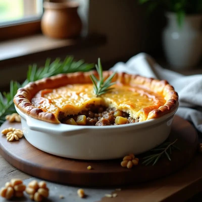Pastel de Pastinaca y Cordero con Costra de Pan de Avena: Receta Británica Sin Gluten y Jugosa