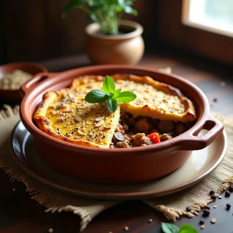 Pastel de Pastores Turco con Berenjena y Cordero: Receta de Horno sin Lácteos
