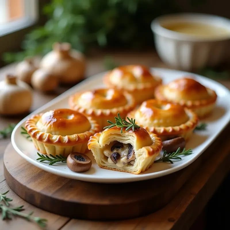 Pastel de Pollo y Champiñones con Masa de Hojaldre: Receta Francesa Elegante