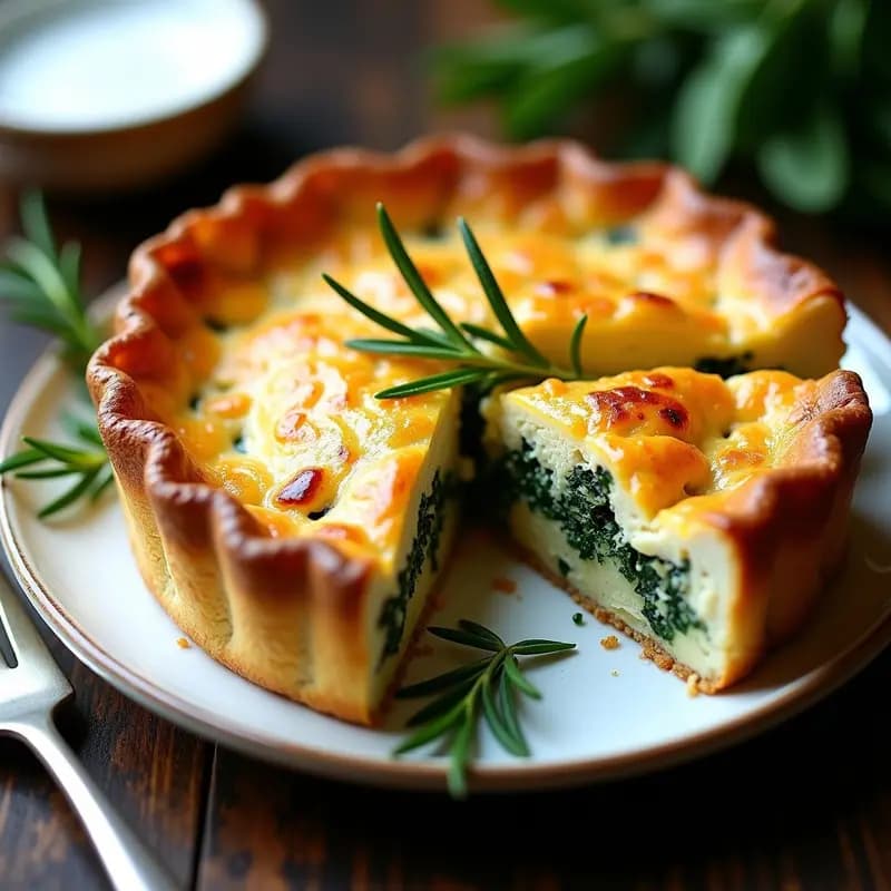 Pastel de Pollo y Espinacas con Masa de Coliflor: Receta Británica Keto