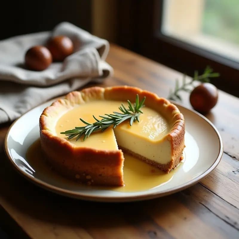 Pastel de Queso de Castaña y Romero: Receta Portuguesa Vegana con Toque Rústico