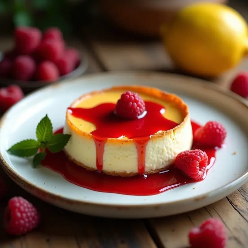Pastel de Queso al Horno con Frambuesas y Miel de Agave: Postre Español Keto