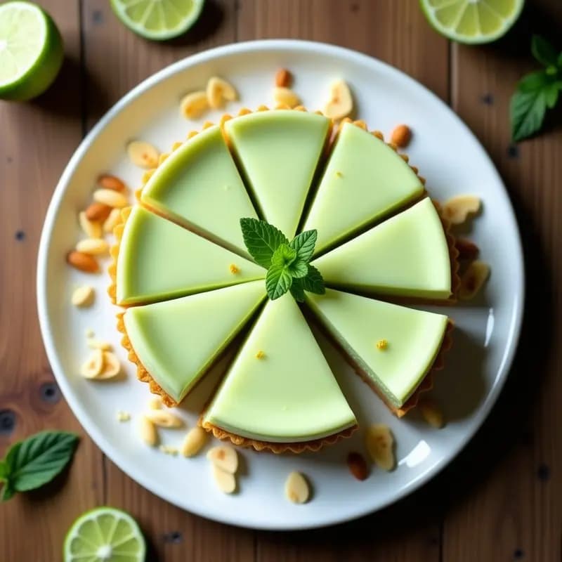 Pastel de Queso de Requesón y Lima con Base de Almendra: Postre Peruano Keto y Sin Horno