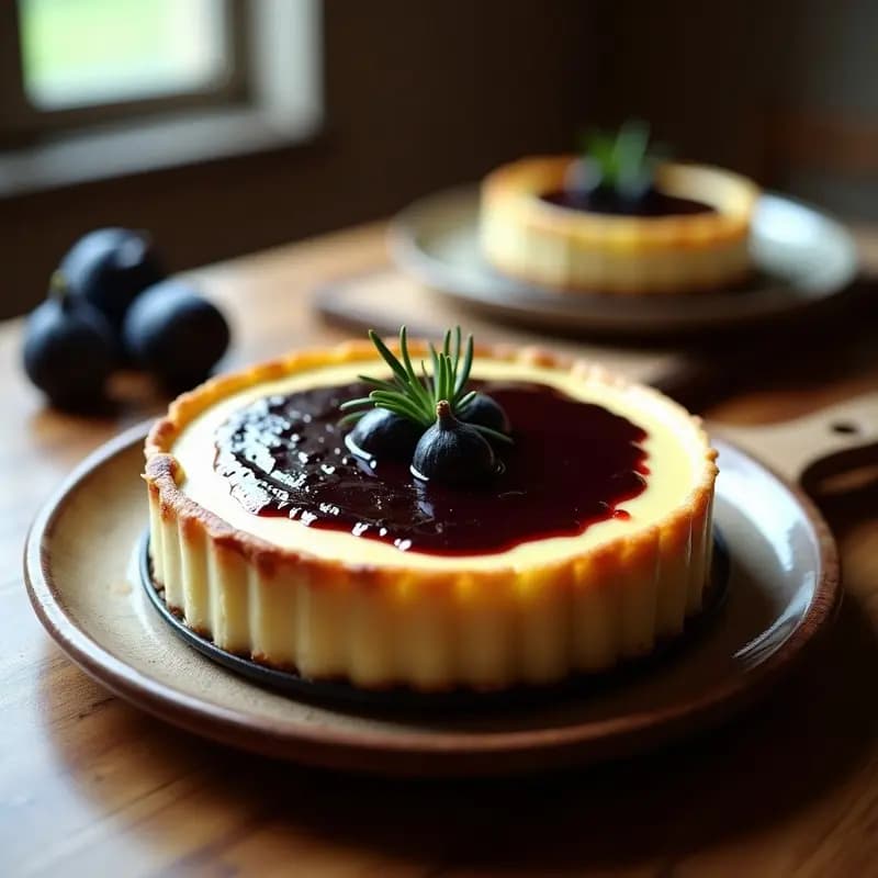 Pastel de Queso Vasco con Mermelada de Higo Negro: Receta Tradicional Sin Horno