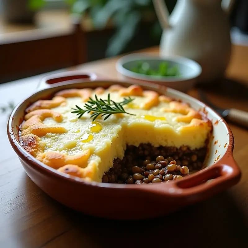 Pastel de Sheperd Vegano con Puré de Coliflor: Receta Británica Sin Lactosa y Alta en Fibra