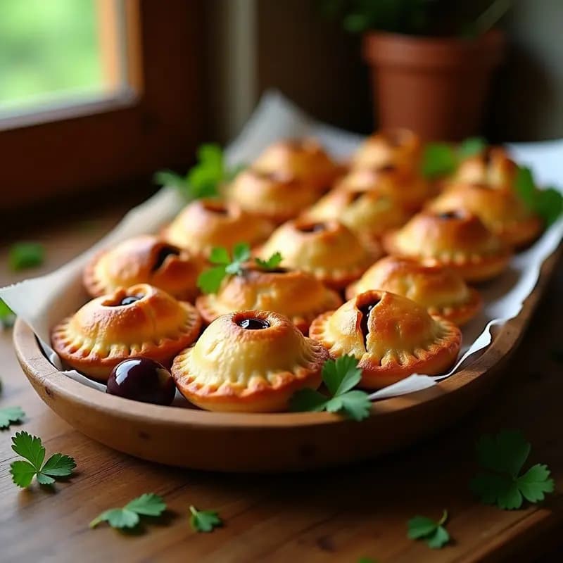 Pastelito de Carne y Aceitunas con Masa Hojaldrada: Empanada Puerto Riqueña Crujiente