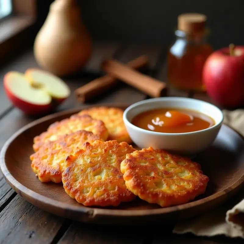 Pasternak Latkes con Salsa de Manzana y Canela: Tortitas Judías de Invierno Crujientes y Sin Gluten