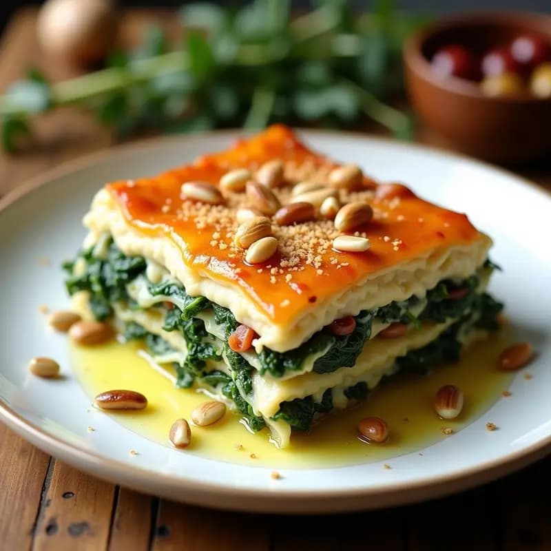 Pasticcio de Espinacas y Bechamel Vegana: Lasagna Griega Sin Pasta Tradicional