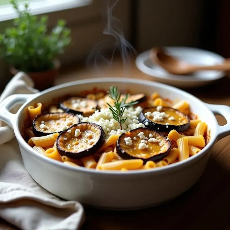 Pasticcio de Pasta Integral y Berenjena: Receta Griega Sin Carne y Reconfortante