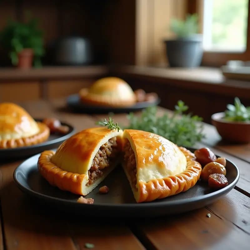 Pastié Británico de Carne y Verduras: Empanada Tradicional en Horno