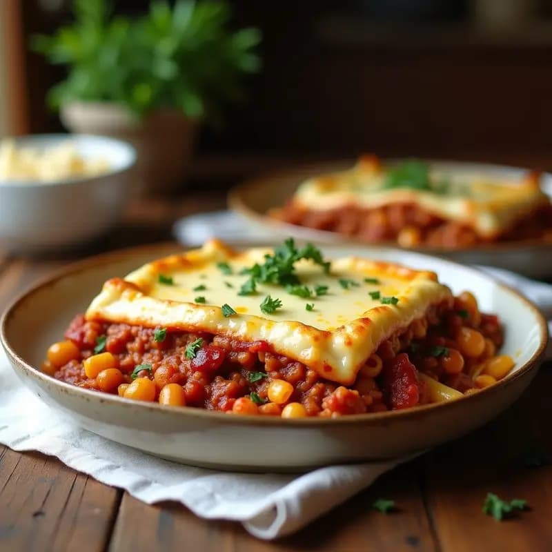 Pastitsio Griego con Carne de Cordero y Bechamel de Garbanzo: Versión Sin Lácteos