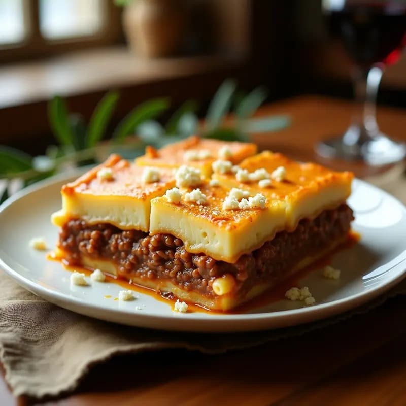 Pastel de Papa Griego (Pastitsio) con Carne Picada: Receta Tradicional al Horno