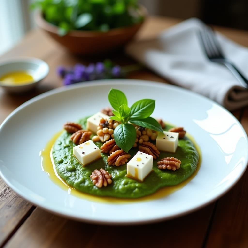 Pasto de Berros y Queso de Cabra con Nueces Caramelizadas: Receta Francesa en Thermomix