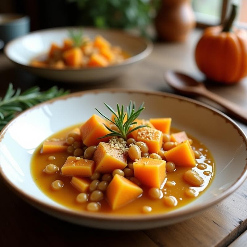 Pasto de Lentejas y Calabaza: Receta Italiana Keto en Thermomix con Toque de Nuez Moscada