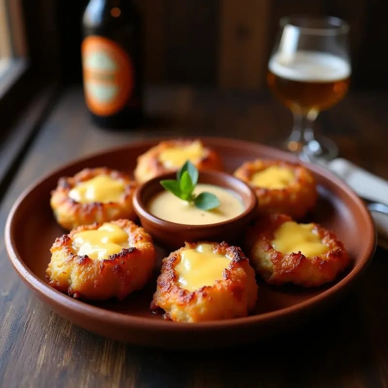 Pataniscas de Cerdo con Queso y Salsa Bravo: Aperitivo Portugués para Comer sin Parar