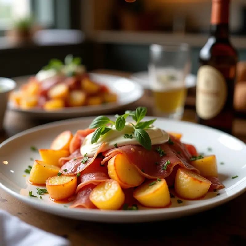 Patatas Brava con Salsa de Alioli y Jamón Serrano: Tapa Española que Engancha
