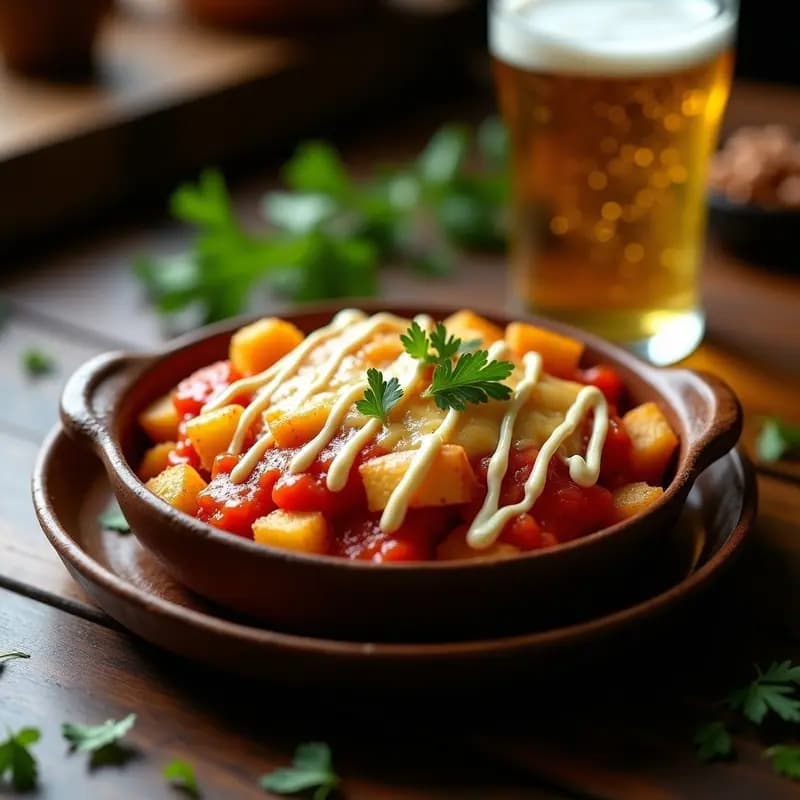 Patatas Bravo con Salsa Extra Picante y Queso Fundido: Versión Gourmet del Clásico Español