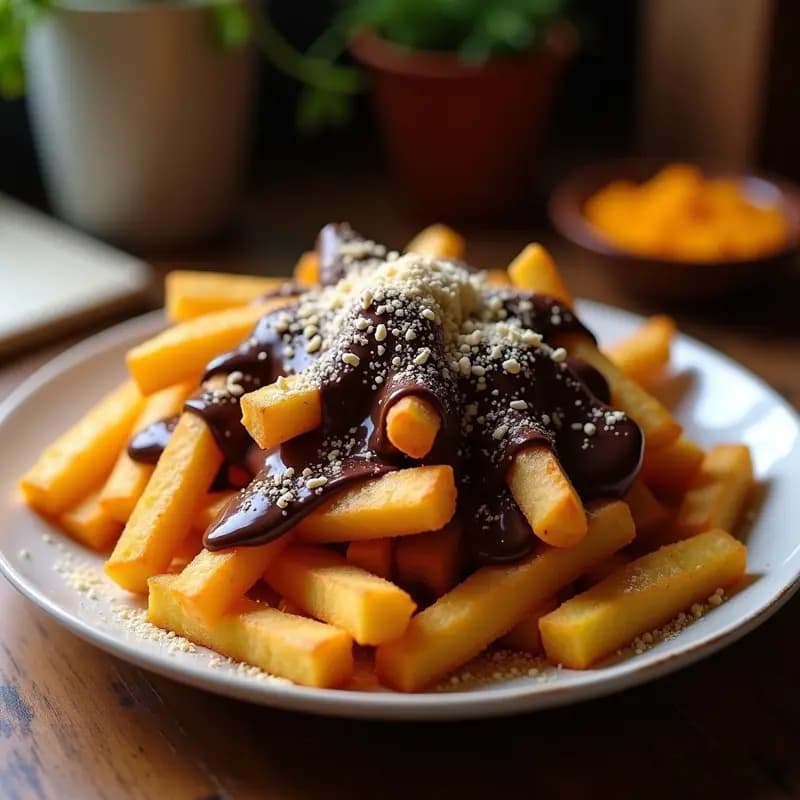 Patatas Fritas Bañadas en Chocolate y Queso en Polvo: Snack Dulce y Salado