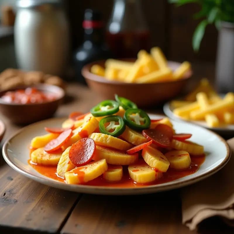Patatas Fritas Bañadas en Queso Cheddar Líquido y Trozos de Pepperoni con Jalapeños: El Aperitivo Más Adictivo