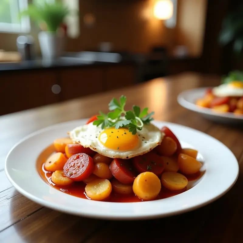 Patatas a lo Pobre con Chorizo y Huevo: Receta Murciana Contundente y Sabrosa