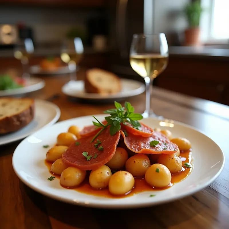 Patatas a lo Pobre con Jamón Serrano: Acompañamiento Tradicional con Toque Salado