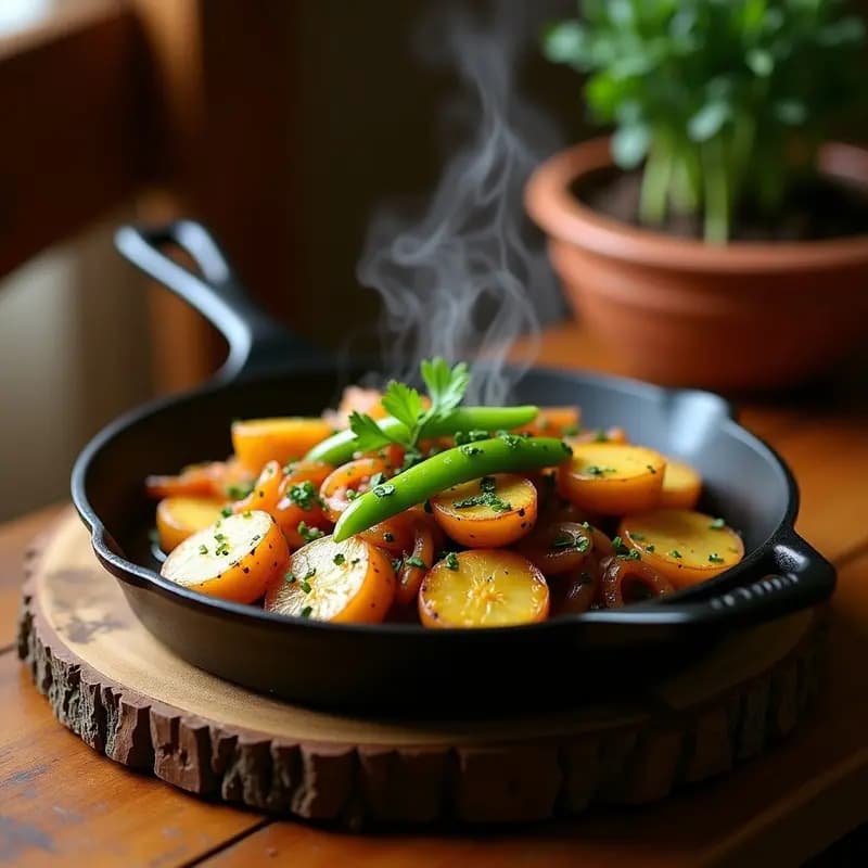 Patatas a lo Pobre con Pimiento Verde y Cebolla: Guarnición Andaluza en Sartén