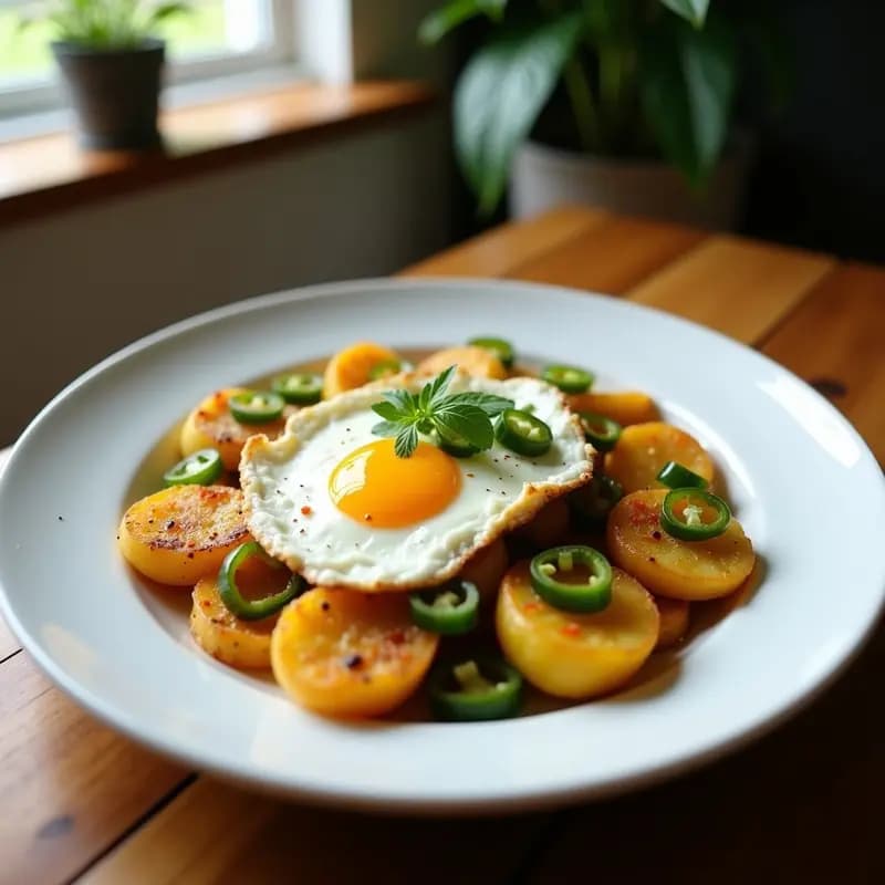Patatas a lo Pobre con Pimientos Verdes y Huevo Frito: Tapa Andaluza en 15 Minutos