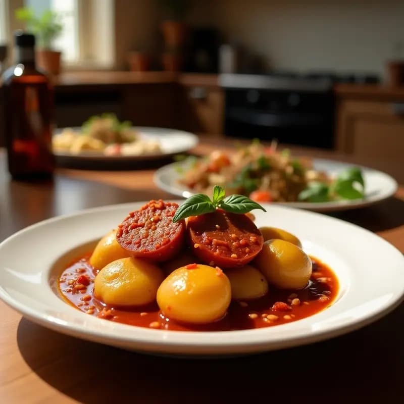 Patatas a lo Pobre con Chorizo y Morcilla: Receta Canaria con Mojo Picón