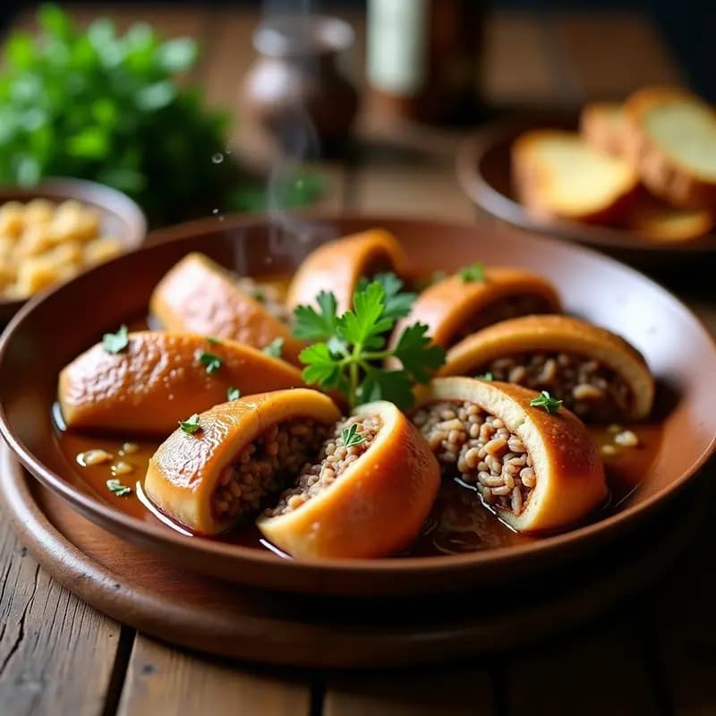 Pauchas de cerdo rellenas de arroz y carne: Receta tradicional aragonesa