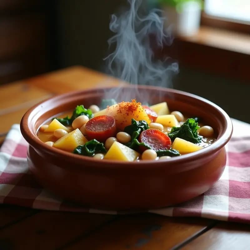 Pauchas a la Gallega con Grelos y Patata: Receta de la Abuela en Olla Lenta