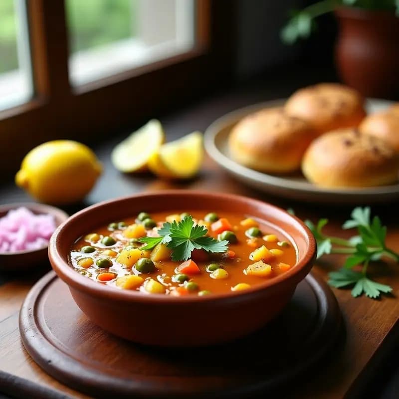 Pav Bhaji Indio con Pan de Bajo en Airfryer: Receta Vegetariana y Crujiente
