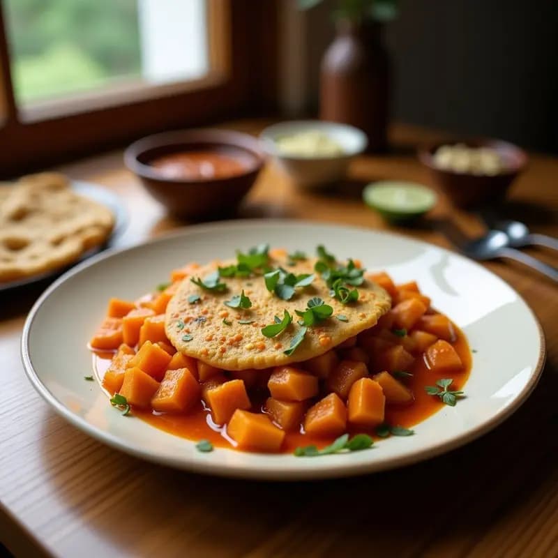 Pav Bhaji Indio de Coliflor y Espinacas: Receta Vegana de Mumbai en Airfryer