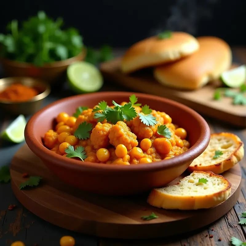 Pav Bhaji de Coliflor y Garbanzos: Receta India Vegana y Sin Patata en Sartén