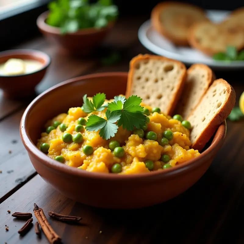 Pav Bhaji de Coliflor y Guisantes: Receta Indiana Street Food en Olla Rápida