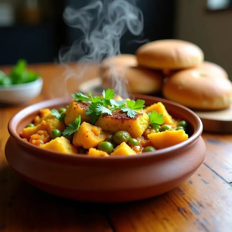 Pav Bhaji de Coliflor y Guisantes: Receta Indiana Vegana y Baja en Calorías