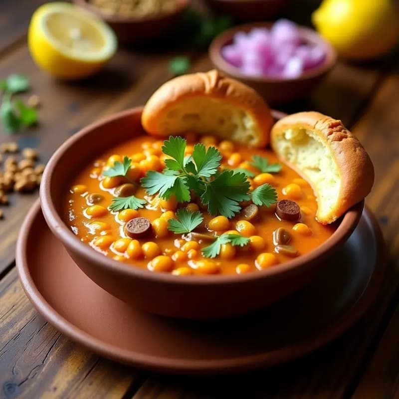 Pav Bhaji Indio con Pan de Brioche y Especias: Receta de Bombay en Olla Exprés