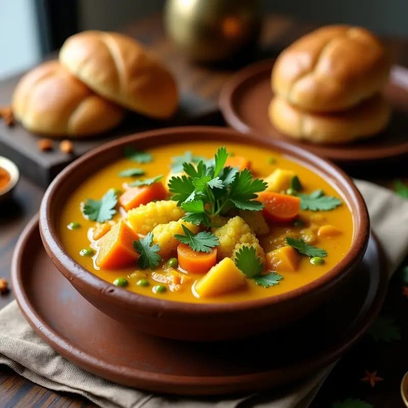 Pav Bhaji Vegano: Receta Indiana de Pan y Curry de Verduras en Sartén