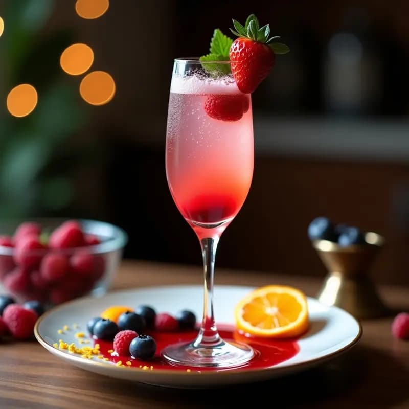 Pavarotti de Champagne y Frutos Rojos: Cóctel Italiano Elegante para Celebrar