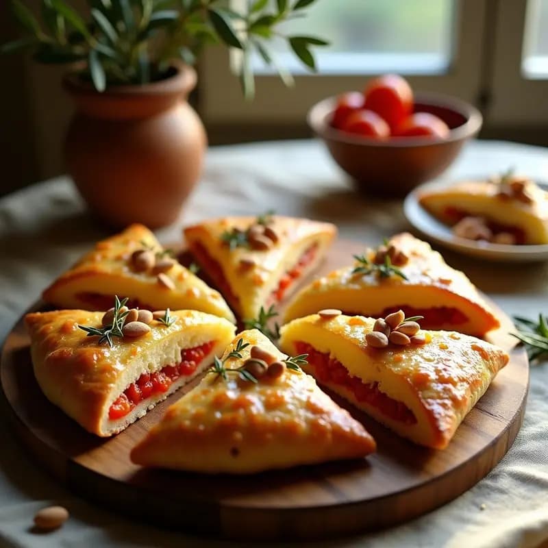 Pavasí de Queso Feta y Tomates Secos: Postre Salado Chipriota con Hojaldre