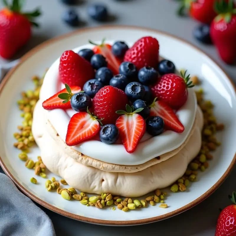 Pavlova de Frutas Rojas y Crema de Aquafaba: Postre Australiano Sin Lactosa y Sin Azúcar